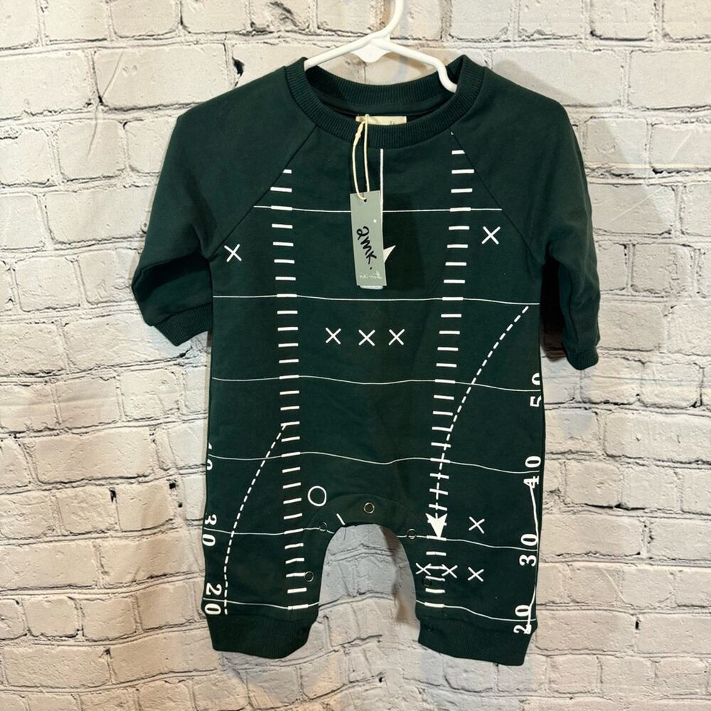 Miki Miette Football Pattern Baby Romper